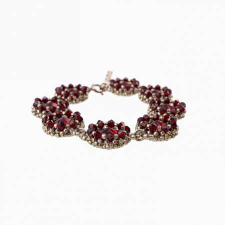 Bratari dama - Bratara argint cristale Austria ruby margele japoneze