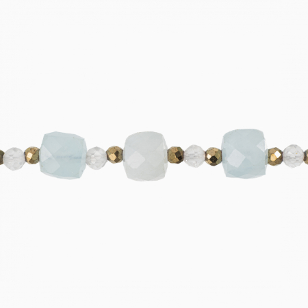 Bratara argint piatra semipretioasa acvamarin cubulete de 5 mm lungime 18-20 cm [1]