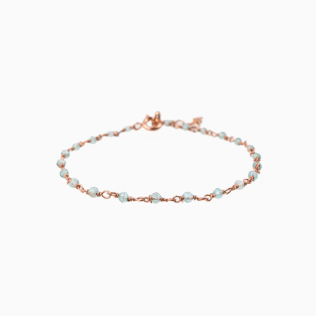 Bratari dama - Bratara argint pietre semipretioase microfatetate acvamarin 2 mm lungime 17-19 cm