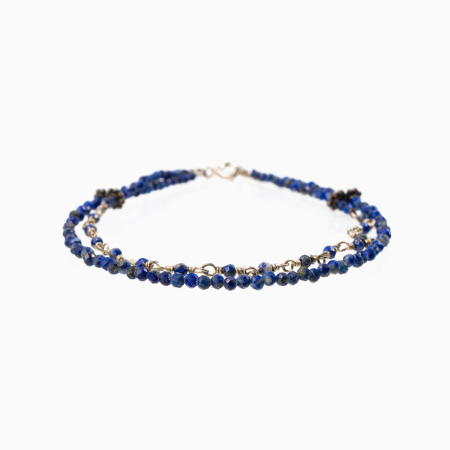 Bratari dama - Bratara argint pietre semipretioase microfatetate de 2 mm din lapis lazuli