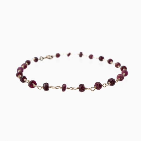 Bratari dama - Bratara argint pietre semipretioase microfatetate granat 4 mm  lungime 16-20 cm