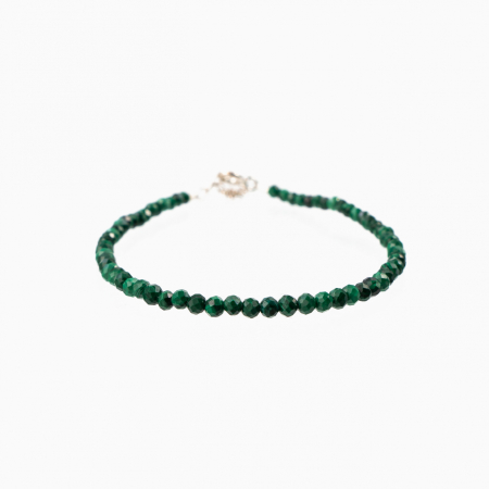 Bratari dama - Bratara argint pietre semipretioase microfatetate malachit 2 mm lungime 16-19 cm