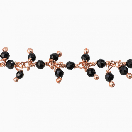 Bratara argint pietre semipretioase microfatetate spinel negru 2 mm lungime 17 cm [1]