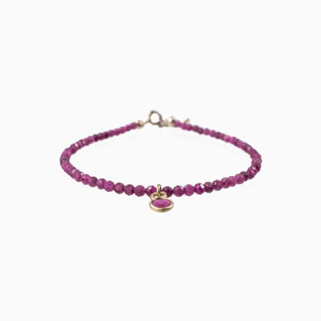 Bratari dama - Bratara argint pietre semipretioase rubin microfatetat de 2.5 mm lungime 17-20 cm