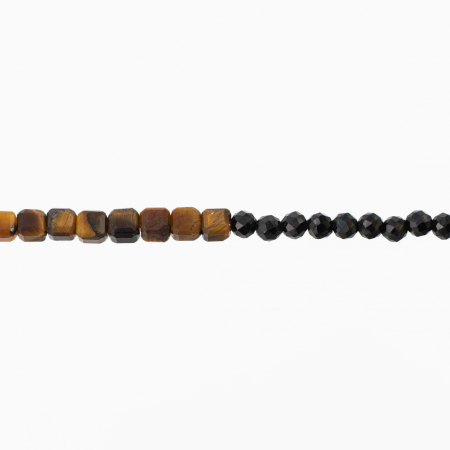 Bratara argint pietre semipretioase spinel si ochi de tigru microfatetate 2 mm si cuburi de 2 mm lungime 16-19 cm [1]