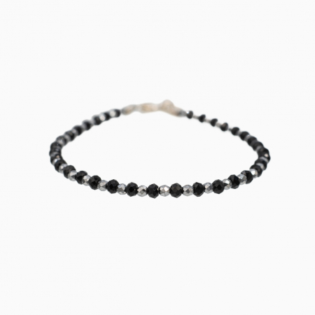 Bratari dama - Bratara argint spinel microfatetat 2,5 mm hematit elecroplacat argintiu