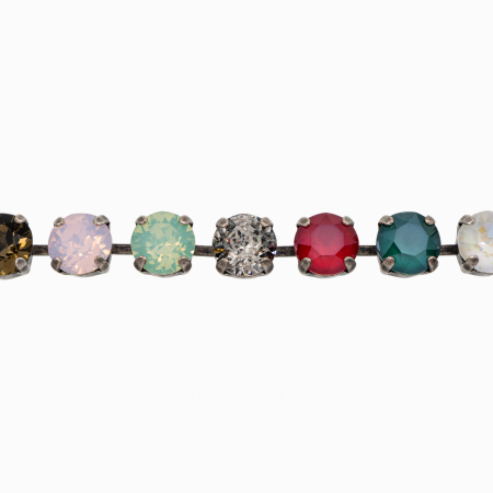 Bratara cristale Austria, mix culori smoky quartz, rose water opal, chrysolite opal, crystal, silver patina, rayal red [1]