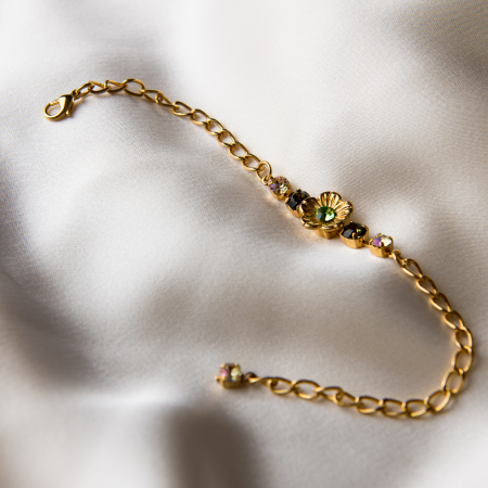 Bratari - Bratara cristale Peridot Golden Plated