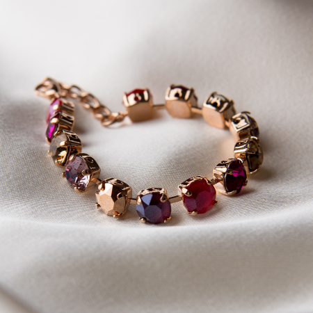 Bratari - Bratara cristale Red Golden Plated