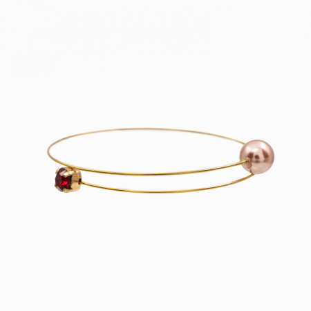 Bratara cristale SW Austria siam, crystal pearls