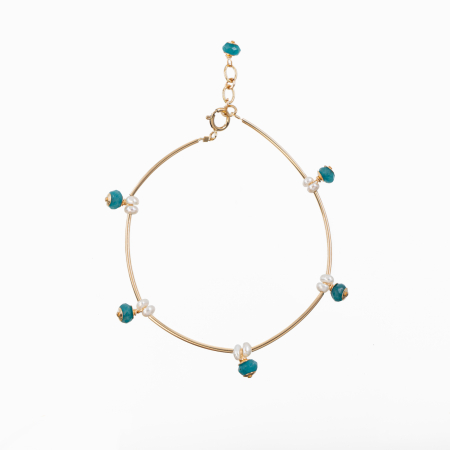 Bratari dama - Bratara perle cultura 2.5 mm apatit 4 mm Gold filled 1/20 14K