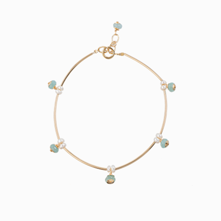 Bratari dama - Bratara perle cultura 2.5 mm jad 4 mm Gold filled 1/20 14K