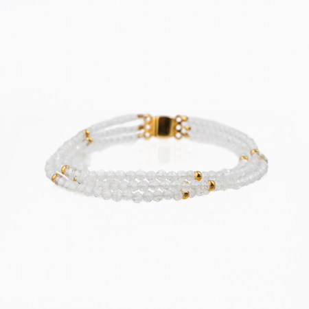 Bratari dama - Bratara pietre semipretioase cristal de stanca microfatetat 2,5 mm in 3 siruri  lungime 18 cm