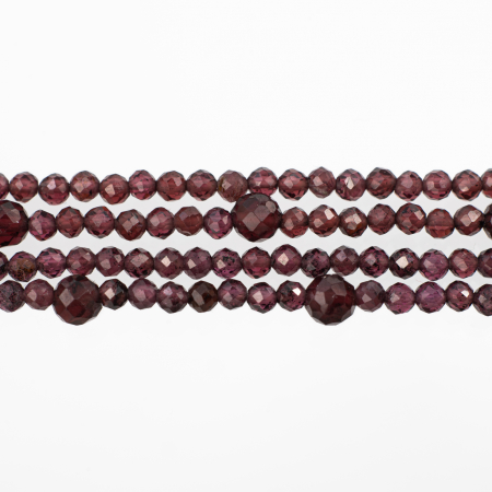 Bratara pietre semipretioase granat microfatetat 2,5 mm si 4 mm in 4 randuri lungime 18.5 mm [1]