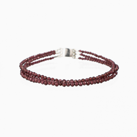 Bratari dama - Bratara pietre semipretioase granat multisir 3 randuri  lungime 18,5 cm