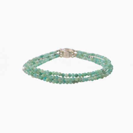 Bratari dama - Bratara  pietre semipretioase microfatetate amazonit, hematit si perle de cultura, multisir 4 randuri  lungime 18,5 cm