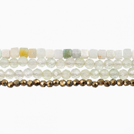 Bratara pietre semipretioase multisr 4 randuri din prehnit, hematit si cubulete de crisopraz cu inchizatoare megnetica [1]