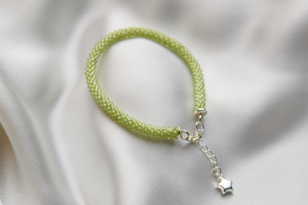 Micro faceted Peridot semi-precious stone bracelet [1]
