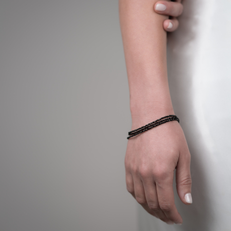 Bratara pietre semipretioase margele microfatetate spinel 2 mm lungime 18 cm 3 randuri [2]