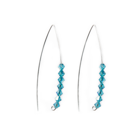 Cercei lungi cristale Turquoise Aurore Boreale [0]