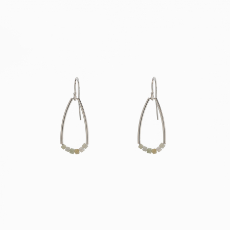 Cercei dama - Cercei argint crisopraz cubulete 2.5mm