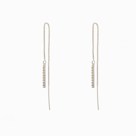 Cercei dama - Cercei argint element din zirconiu lungime totala 12 cm.