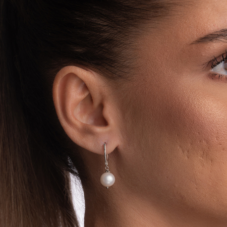 Cercei argint perla de cultura de 4 mm [1]