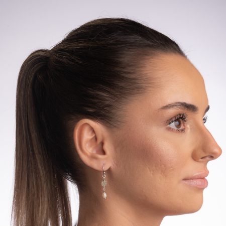 Cercei argint perle de cultura si peridot [2]