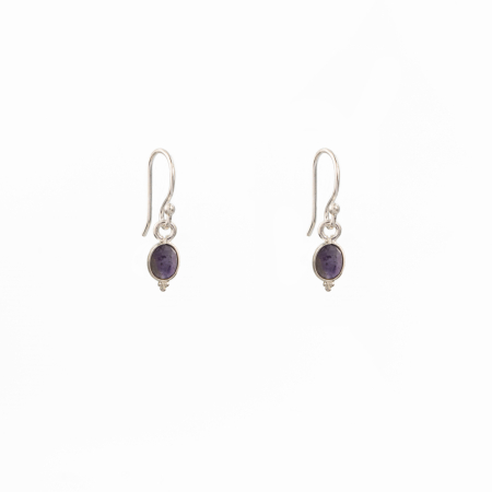 Cercei dama - Cercei argint pietre semipretioase ametist oval 7x10 mm