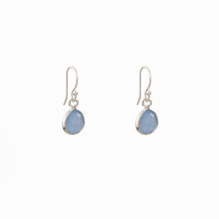 Cercei dama - Cercei argint pietre semipretioase calcedonie 7x7 mm