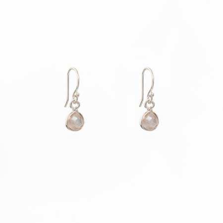 Cercei dama - Cercei argint pietre semipretioase cuart roz 7x7 mm