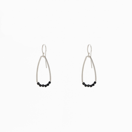 Cercei dama - Cercei argint spinel negru cubulete 2.5mm