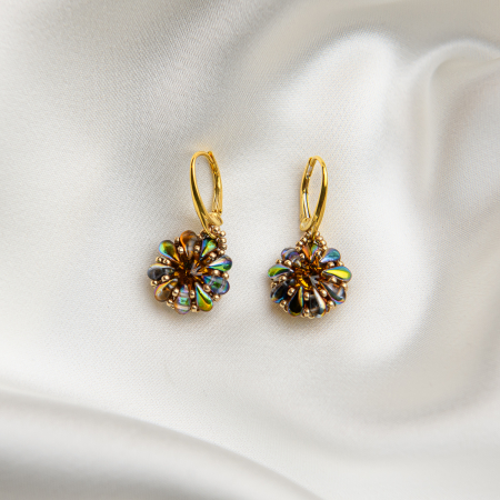 Earrings - Amethyst crystal lever back earrings