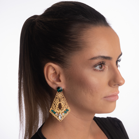 Cercei cristale Austria verde smarald [2]