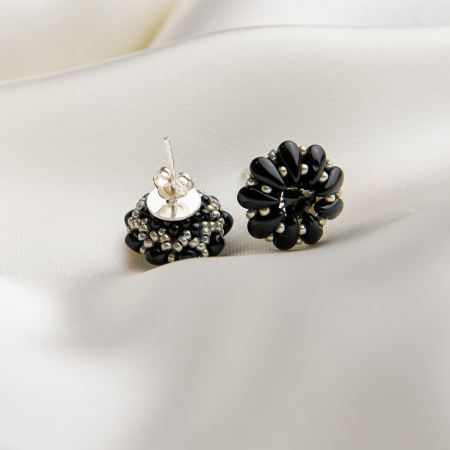 Earrings - Black Diamond crystal earrings