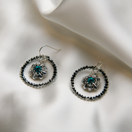 Earrings - Blue Zircon crystal earrings