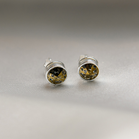 Earrings - Gold Patina crystal earrings