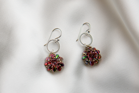 Light Rose Silver crystal earrings [1]