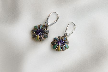 Tanzanite crystal lever back earrings [1]