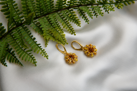 Topaz Gold crystal lever back earrings [2]