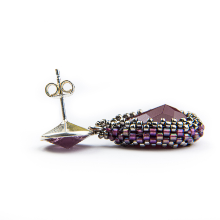 Indian Ruby and Antique Pink crystal earrings [1]