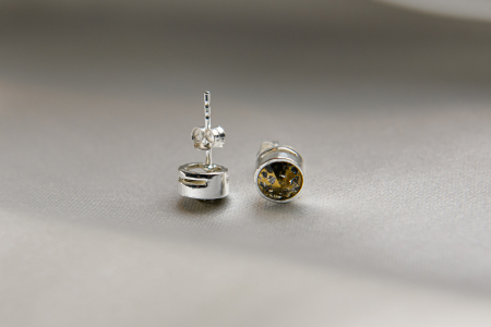 Gold Patina crystal earrings [1]