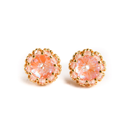 Earrings - Peach DeLite crystal earrings