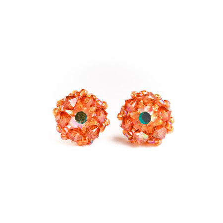 Rose Peach crystal earrings [1]