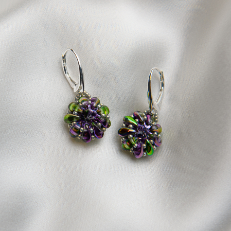 Earrings - Tanzanite crystal leverback earrings