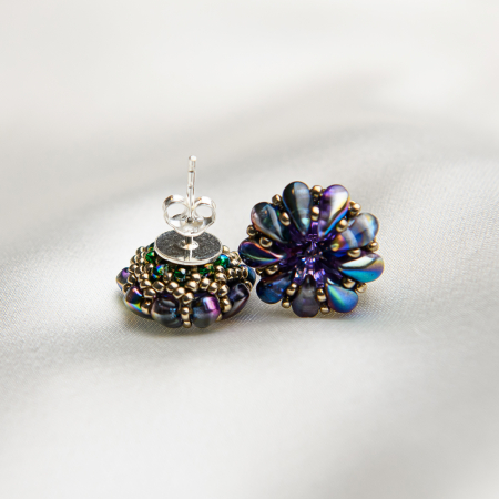 Earrings - Silver Tanzanite crystal earrings