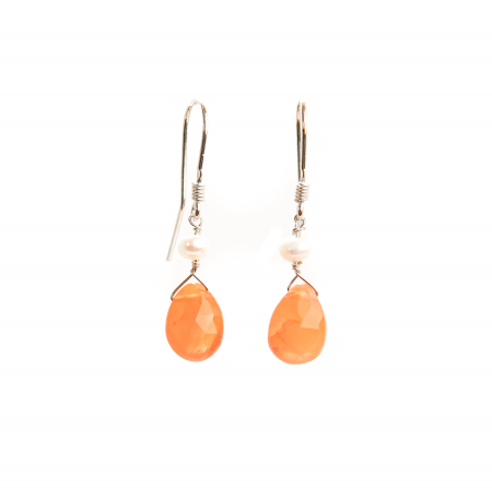 Carnelian briolette earrings