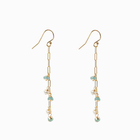 Cercei perle cultura 4 mm jad 4 mm lant paperclip Gold filled 1/20 14K [1]