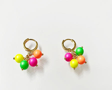 Earrings - Mix neon colors pearl earrings