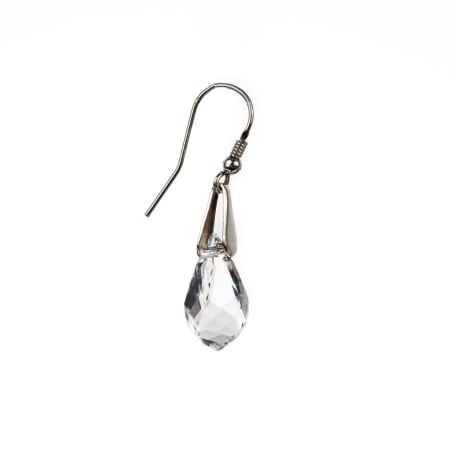 Teardrop shaped white crystal earrings [1]